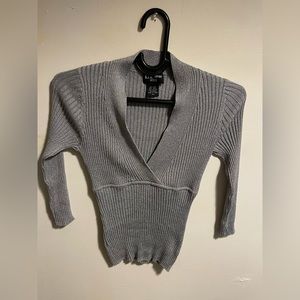 Grey silk sweater/top